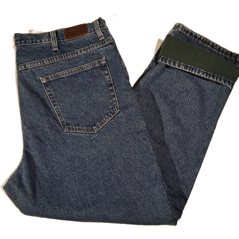L.L. Bean Flannel Lined Jeans  Men's 40 x 30  Classic Fit   Medium Wash  Cotton
